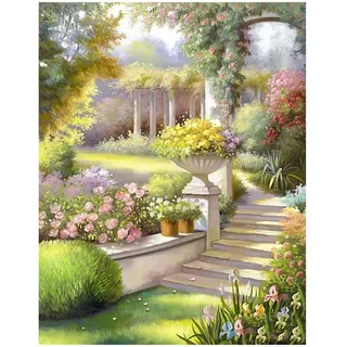 DCIDBEI Mit Verpackung Box Eckige Steine Diamond Painting Bilder Groß Wonderland Landschaft 40x50cm Diamant Painting Quadrat Diamant Diamond Painting Zubehör Geschenk Malen Diamanten Blume Erwachsene