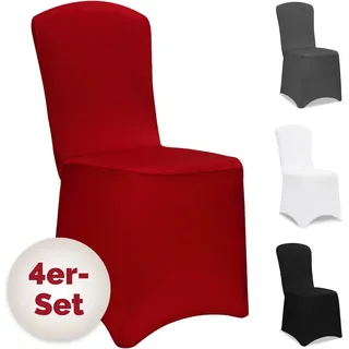 DETEX Stuhlhusse 4er Set Rot 30°C Waschbar