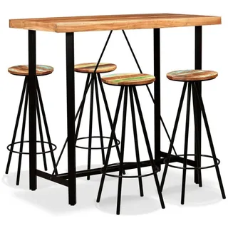 furnicato Bargruppe Bar-Set Echtholz und Massivholz 120 x 60 x 107 cm, (1-tlg), Handgefertigte Stehtischgruppe mit stabilen Beinen für Restaurants braun 60 cm x 107 cm x 120 cm