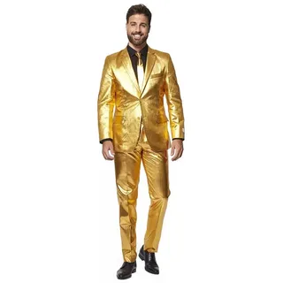 Opposuits Anzug Groovy Gold Kostüm Anzug - für Karneval Silvester Going for Gold: Bling-Bling zum Anziehen 56