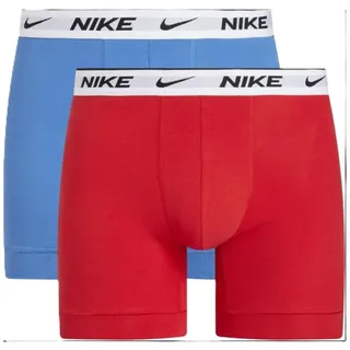 Nike Herren Dri-Fit Boxershorts Brief 2PK 2er Pack, Star Blue/Uni Red/White Wb, S