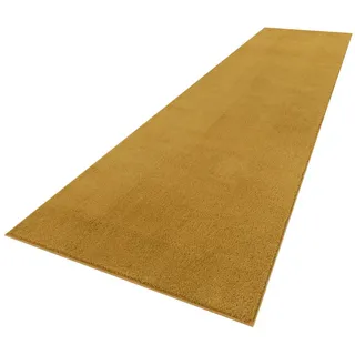 TT Home Unifarben Kurzflorteppich 100 x 200 cm Dunkelgelb Senfgelb