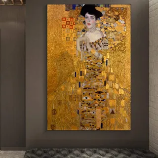Gustav Klimt Berühmte Gemälde Frau In Gold Reproduktion Dekor Poster Und Drucke Wohnzimmer Wohnkultur Wandkunst Bild 70x115cm(28x45in) Rahmenlos
