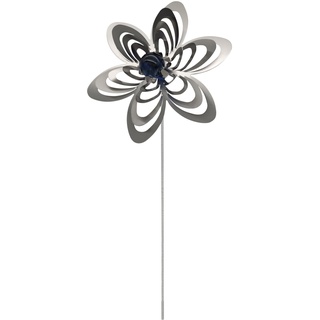 SKARAT A3011 Gartenstecker Blume aus Edelstahl Dekoration rostfrei (Farbe Perle: dunkelblau) - Made in Germany