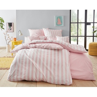 Wendebettwäsche Greta, andas, Biber, 2 teilig, Bettwäsche mit Streifen in verschiedenen Qualitäten, ab 135x200 cm rosa 1 St. x 135 cm x 200 cm