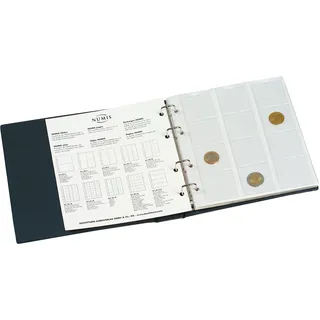 Leuchtturm Münzalbum, Numis, Blau, Kunstledereinband, stabile Geradbügelmechanik, erweiterbar auf bis zu 15 Numis Münzhüllen