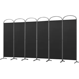 Angel Living Paravent Stellwand Sichtschutz Faltbarer Raumteiler Trennwand Sichtschut für Draußen Garten Schlafzimmer Wohnzimmer Büro Innen Außenbereich (Schwarz, 6 Teilig)