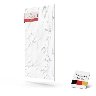 LoXus-Wandpaneele Marmoroptik –PVC Wandverkleidung–küchenrückwand -120x60cm- Duschrückwand & Küchenrückwand –Wasserfeste 3D Deko Paneele für Bad,Dusche, Küche (Calacatta, 1 X Panel)