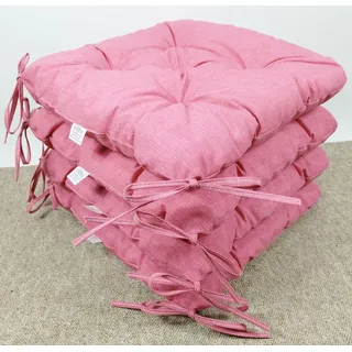 Rattani Stuhlkissen 4x Stuhlkissen / Sitzkissen Klara Color rosa antico (alt rosa) rosa