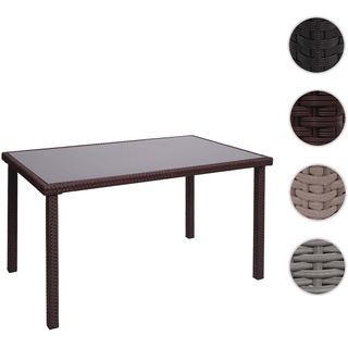 Poly-Rattan Tisch HWC-G19, Gartentisch Balkontisch, 120x75cm ~ braun