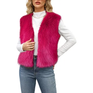 Damen Kunstfell Weste Flauschig Warm Ärmellose Fellweste Herbst Winter Mode | Flauschige Kunstfellweste für Damen verleiht jedem Outfit einen modernen Stil und sorgt für ein kuscheliges Tragegefühl.