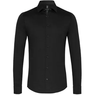 DeSoto Herren Jerseyhemd - Bügelfrei solid Black S - S