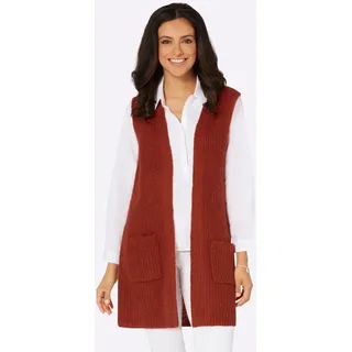 Longweste INSPIRATIONEN, Damen, Gr. 36, rot (rostrot), 100% Polyacryl, unifarben, Westen