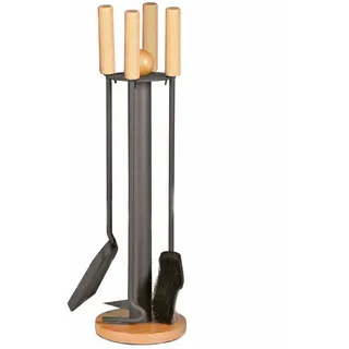 raik Kaminbesteck 4-teilig Holz 64 cm anthrazit beschichtet