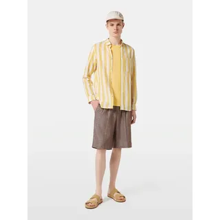 Scotch & Soda Langarmhemd Yarn-dyed linen blend striped regular fit shirt gelb M