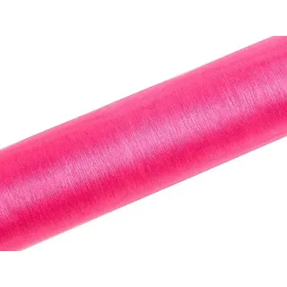 ORGANZA ROLLE DEKO tischläufer STOFF 36 cm x 9 m , Farbe: Neon Rosa