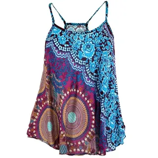 Guru-Shop T-Shirt Boho Trägertop, Sommertop, Damentop, Strandtop.. Ethno Style, alternative Bekleidung, Festival, Hippie blau