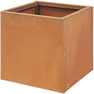 casa.pro Pflanzkübel, Rost, Metall, Quadratisch, 50x50x50 cm, Gartenzubehör, Blumentöpfe