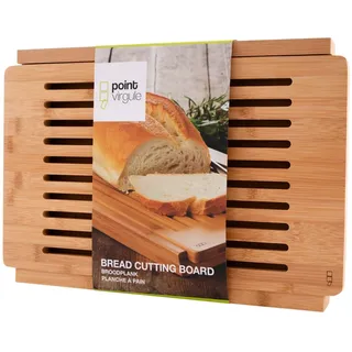 Point Virgule Brotschneidebrett mit krümelrost, Schneidebrett mit Auffangschale, Schneidebrett Brot, 40x27x3,5cm