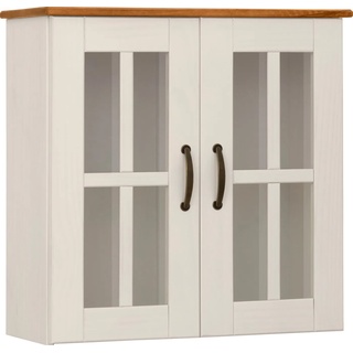 Home affaire Hängeschrank Rodby FSC®-zertifiziertes Massivholz, mit Glastüren und Griffen aus Metall, Breite 60 cm, Höhe 60 cm weiß
