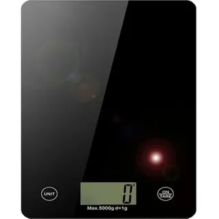 Retoo Digitale Küchenwaage bis 5 kg, 1-g-genau, Glas, LCD, Tara, Auto-Aus | Gehärtetes 5-mm-Glas, Einheiten g/oz/lb, Auto-Kalibrierung, Abschaltung, Batterien nicht enthalten, schwarz