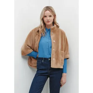 MORE&MORE Blouson kuschelweiche Kunstfell-Jacke beige 38