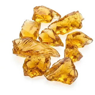 V-PREMIUM SOLUTION Glassteine & Glasbrocken Bernstein 10 kg (3-5 cm) – Dekorative Garten-Steine aus Recycling-Glas für Gabionen, Vasen & Beet-Deko – Wetterfeste Glaskristalle für Innen & Außen