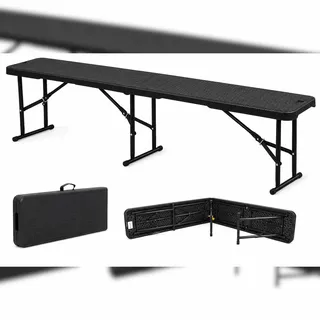 Helo24 Gartenbank 182 x 28 x 43 cm Schwarz