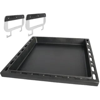 SANTOS einsetzbare Grillpfanne/Einsatzpfanne mit Griffen - Gusseisen Plancha - 31,5x48x4,6cm - versch. Broil King & Weber Gasgrills - Paella,Schnitzel