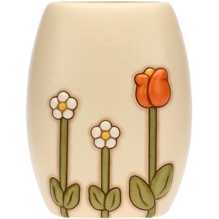 THUN, Vase aus Keramik, handdekoriert mit ikonischer Blumendekoration, große Version, Linie Happy Country, 20 x 14,8 x 26 cm H