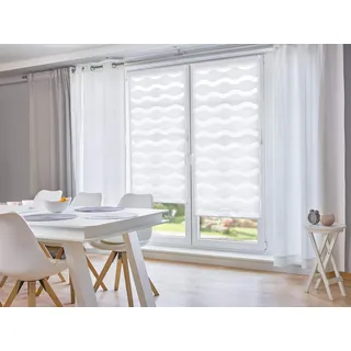 K-HOME Klemmfix Doppelrollo Welle 100 x 150 cm weiß