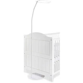 Lomadox Himmelstange Babybett mit Standfuß in weiß, B/H/T: 32/148/32 cm