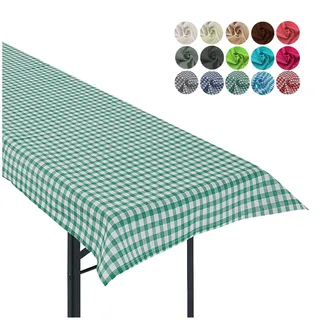 heimtexland ® Tischdecke Bierzeltgarnitur Biertischdecke Garten Tischdeko Landhaus Typ861 Vichy Karo Grün 90x240 cm