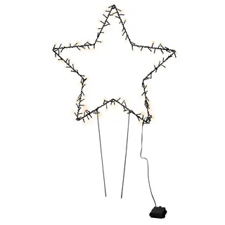 Lex LED Stern Leuchtstern Gartenstecker Lichterkette Erdspieß XL 3 m warmweiß
