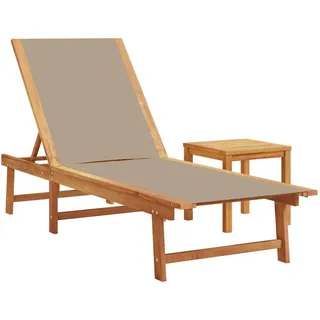 vidaXL Sonnenliege 131 x 70 x 34 cm Taupe