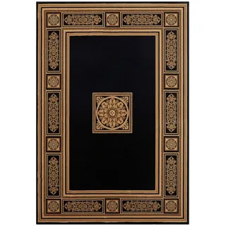 TaraCarpet Teppich TaraCarpet Leonardo Design Renaissance, rechteckig, Höhe: 14 mm, Modernes Orientalisches Design in schwarz gold premium 240x340 gelb|schwarz 240 cm x 340 cm x 14 mm