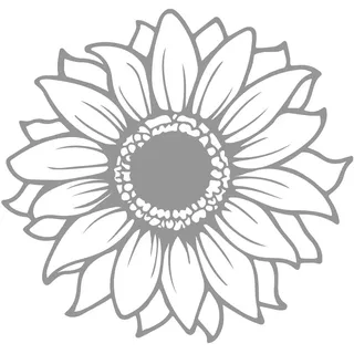 Jumpeak Wanddekoobjekt Zimmer deko,Blumen-Wanddeko aus Metall,Vierfarbige Sonnenblume,Vintage (Schwarz, Weiß, Gold, Silber, wanddekoration wohnzimmer pflanzen), durchbrochene Linien,Dekoration Aesthetic,Geschenke für Frauen,53×53cm silberfarben