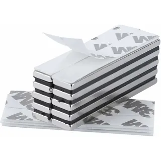 Packung Mit 10 Rechteckigen Neodym-magneten (60 X 10 X 3 Mm) – Extra Starker 3m-kleber – Für Metalloberflächen – Dreifache Nickel-kupfer-nickel-beschichtung