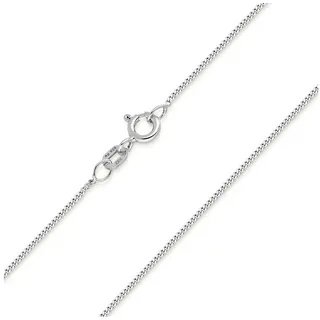 Materia Silberkette Damen Panzerkette Silber fein 1mm 40-120cm K32, 925 Sterling Silber silberfarben 45 cm