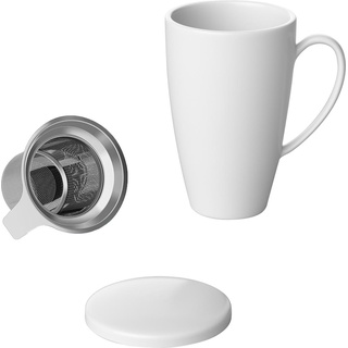 Intirilife, Tasse, Kaffeetasse Teetasse mit Deckel (350 ml, 1 x)