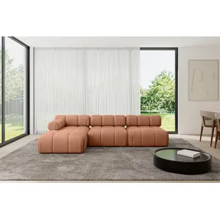 altdecor Ecksofa Samt L-Form 2-Sitzer Apricot