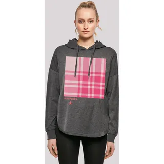 Kapuzenpullover F4NT4STIC "Karo Pink" Gr. XS, grau (charcoal) Damen Pullover Kapuzenpullover Print