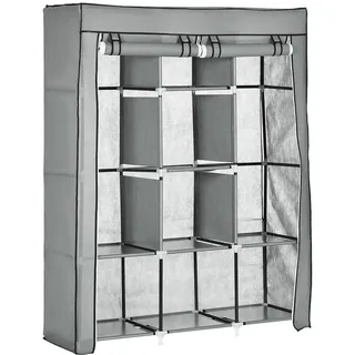 Homcom Kleiderschrank 125 x 162,5 x 43 cm Hellgrau