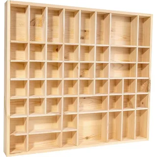 Creative Deco Setzkasten Holz Sammelbox Holztablett 51 Fächer 52x46x5 cm