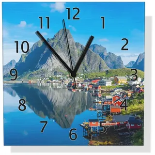 Wallario Wanduhr Skandinavisches Bergpanorama (Aluverbunduhr)
