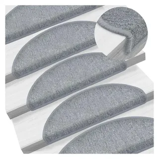 vidaXL Treppenmatte 65 x 24 cm Hellgrau