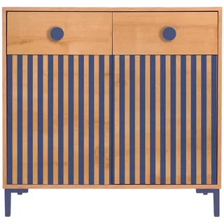 RNT By Really Nice Things Kommode, Blau, Eiche Artisan, Holzwerkstoff, 90x85x45 cm, Babymöbel, Kinderkommoden
