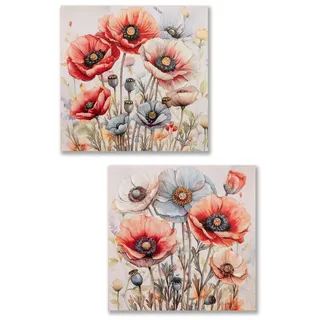 formano Wanddekoobjekt Leinwandbilder, Aquarell-Optik, Mehrfarbig, Blumen, H: 60cm