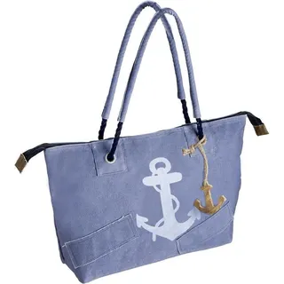 Gilde Tasche "Anker"blau/weiß, mit Reißverschluss, Kordelgriff + Holzanker90% Baumwolle5% Kunstleder5% MetallH mit Griff 58cmBreite 49,0 cm Höhe... - Blau/Weiß