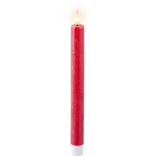 Lumineo LED Spitzkerze 24,5 cm rot 2 St.